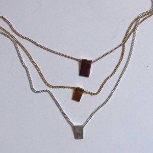 2/$20 Lauren Conrad Tri-Tone Gold Silver Rose Gold Minimalist Necklace